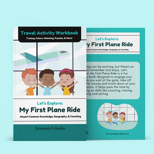 Let's Explore: My First Plane Ride Activity Book & Passport Cover Bundle